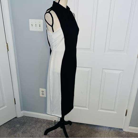 Stylish and elegant black and white dress with front slits. NWT. - Picture 6 of 6
